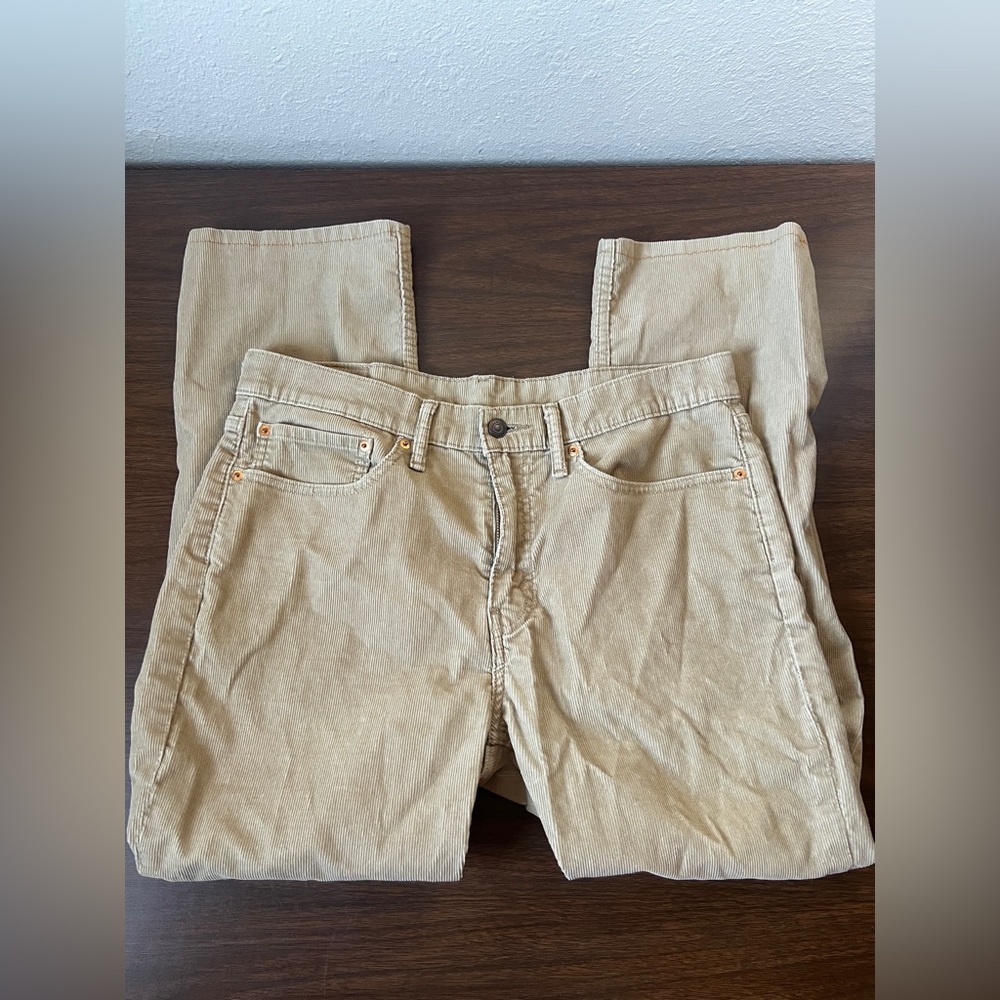 Levi’s 514 Tan Corduroy Straight Leg Pants - Size 34-27